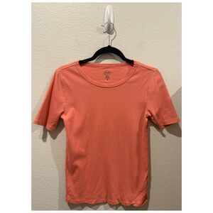 J.CREW Peach Short Sleeve Perfect Fit Blouse